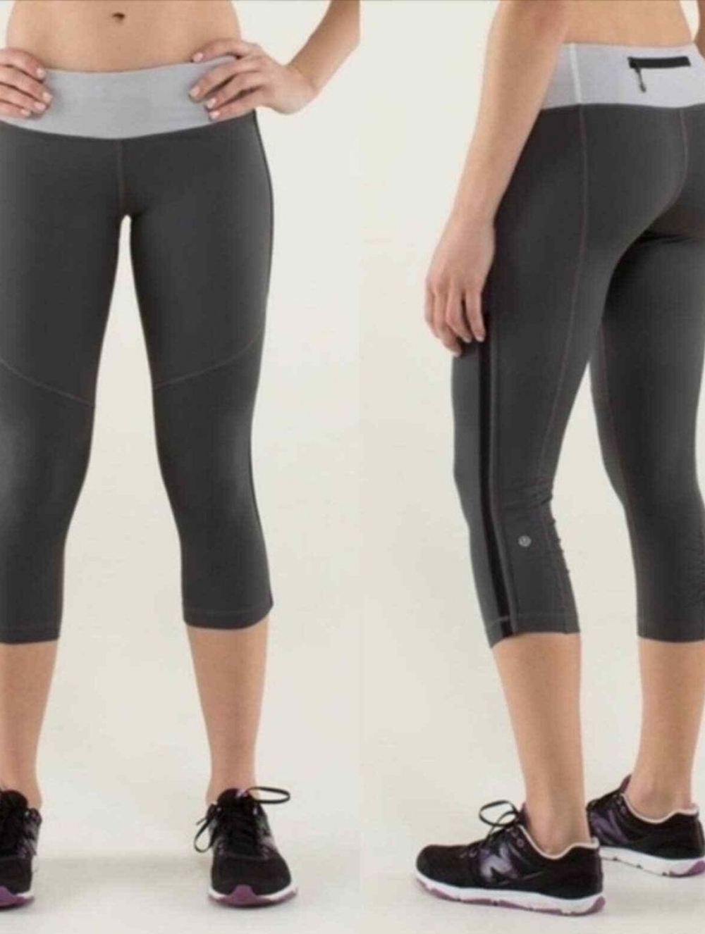 lululemon athletica Race With Grace Gray Capri Leggings Size 12